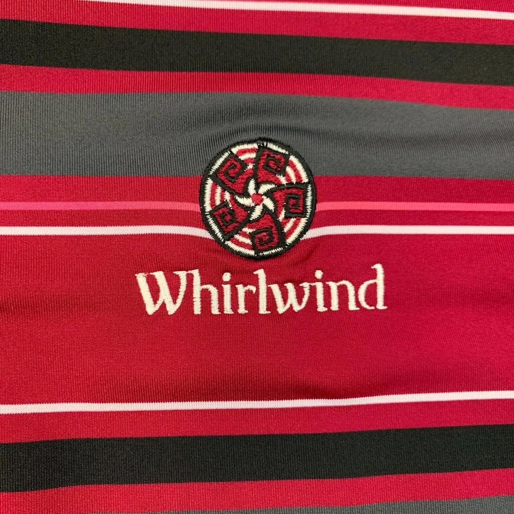 Nike Golf Shirt Mens L Large Wine Red Striped Stretch Performance Polo Whirlwind - Picture 7 of 12
